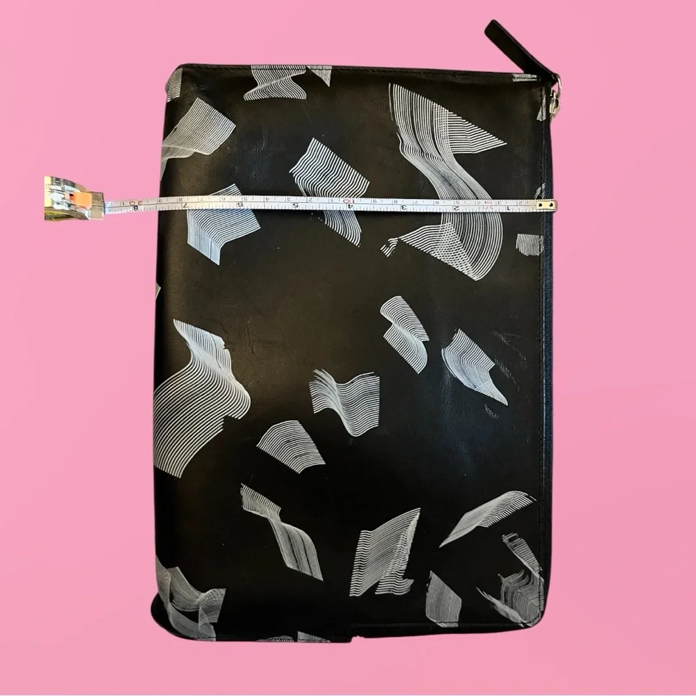 Everlane Black Abstract Leather Tablet Sleeve / Holder | Made in Spain